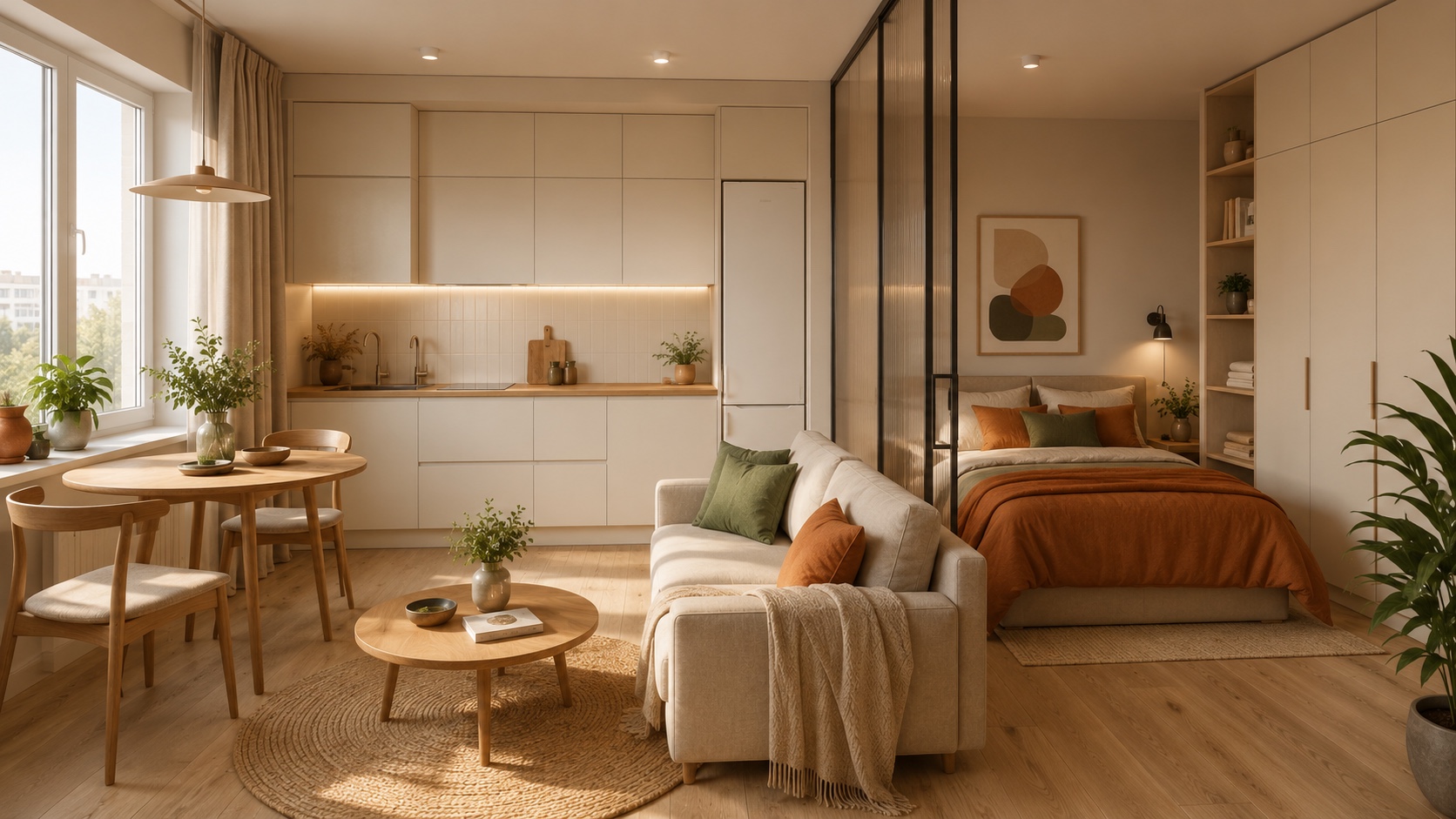 Студия 28 м² — Современный